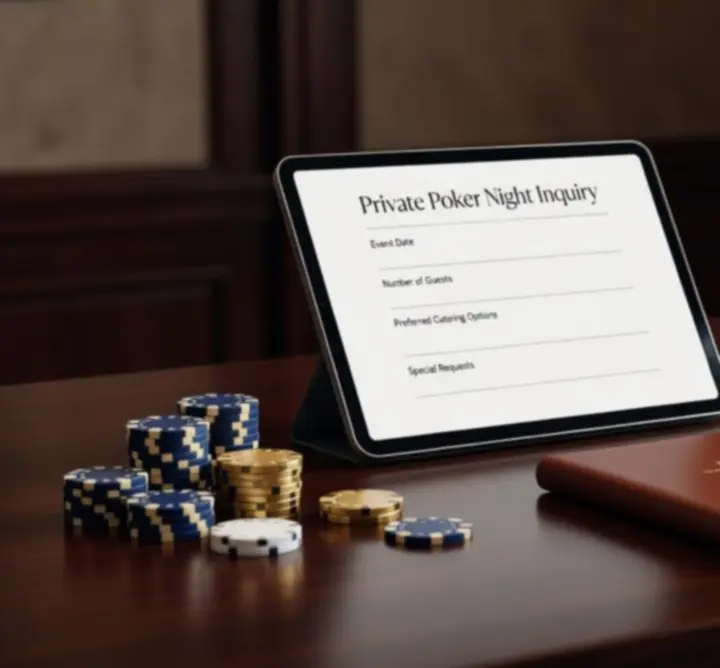 Organizator rezerwuje wieczór pokerowy NAXSOL ENTERPRISES LTD z pomocą mobilnego formularza